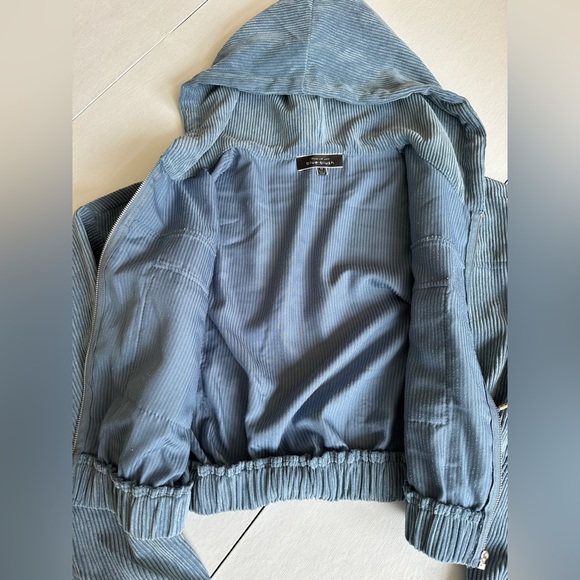 Blue Blush Light Blue Corduroy Zip Up Jacket Size M - Picture 5 of 6